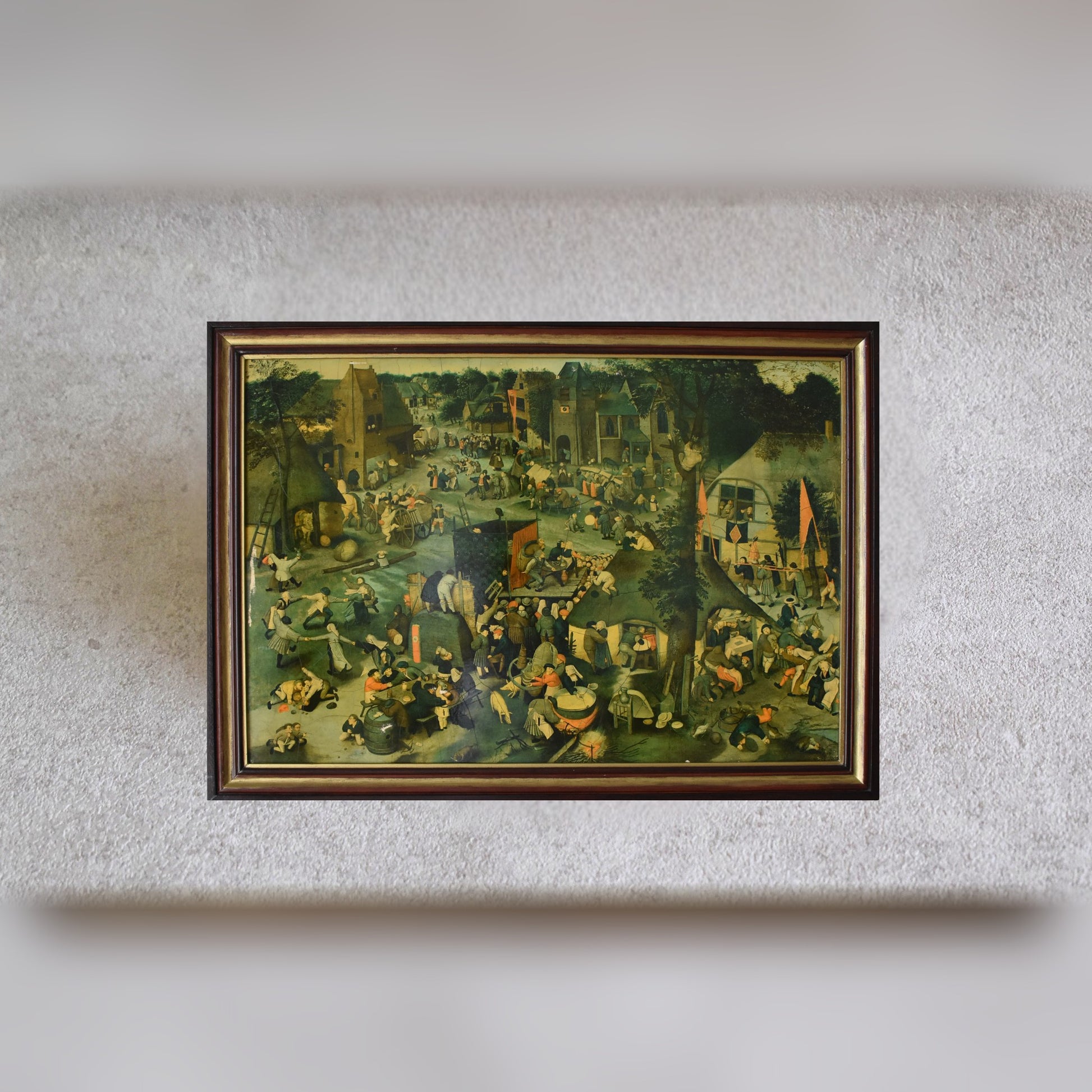 Bruegel “Village Fair” (La Kermesse) , Vintage Reproduction, 1960s–70s