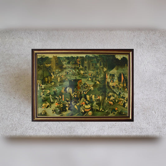 Bruegel “Village Fair” (La Kermesse) , Vintage Reproduction, 1960s–70s