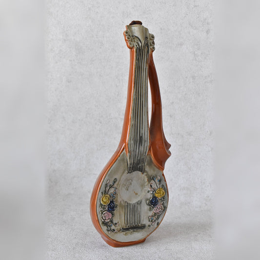 French Figural Ceramic Lyre Bottle