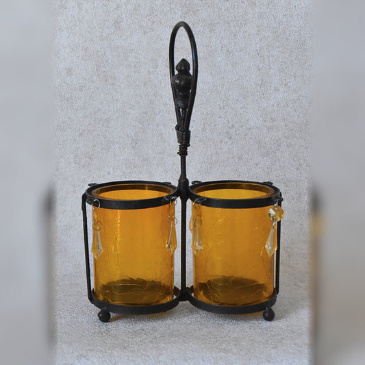 Vintage Double Hurricane Candle Holder