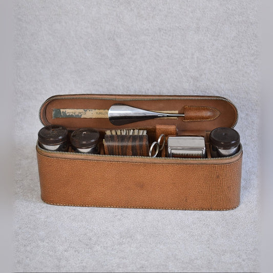 Vintage British Gentleman’s Grooming Travel Set, 1940s–1960s