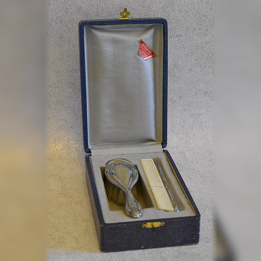 French Silver Baby Grooming Set by Delord, Sylvain, 1894