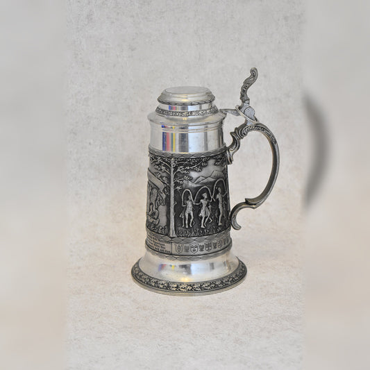 German Pewter Beer Stein – Bavaria, Early 20th Century