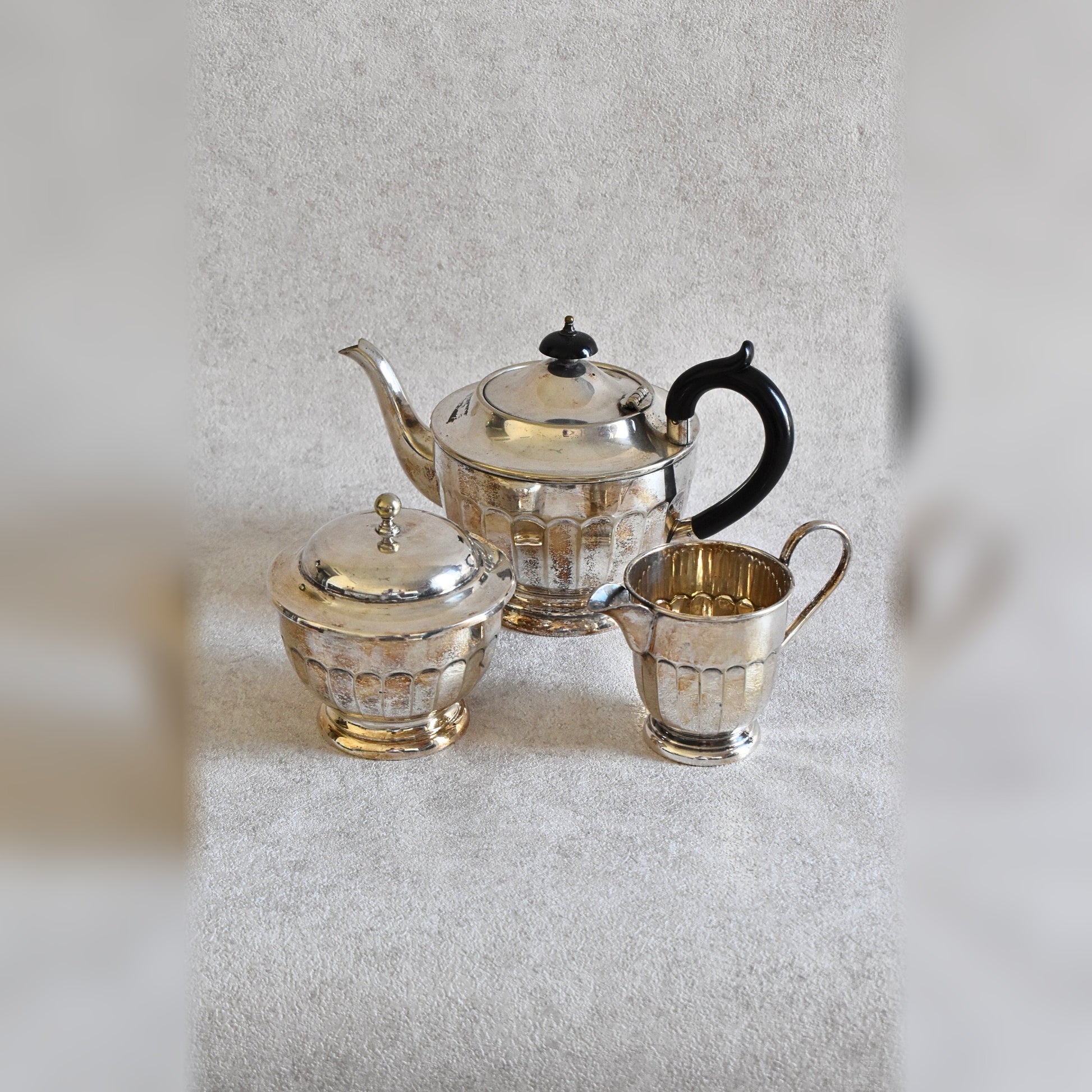 Vintage English Silver-Plated Tea Set, 1950s