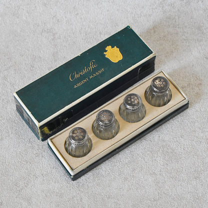 Christofle Sterling Silver Salt & Pepper Shakers (Set of 4, 1950s)