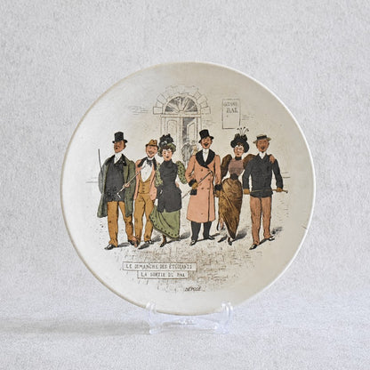 Antique Boch Frères Keramis Faience Plates, Set of 2