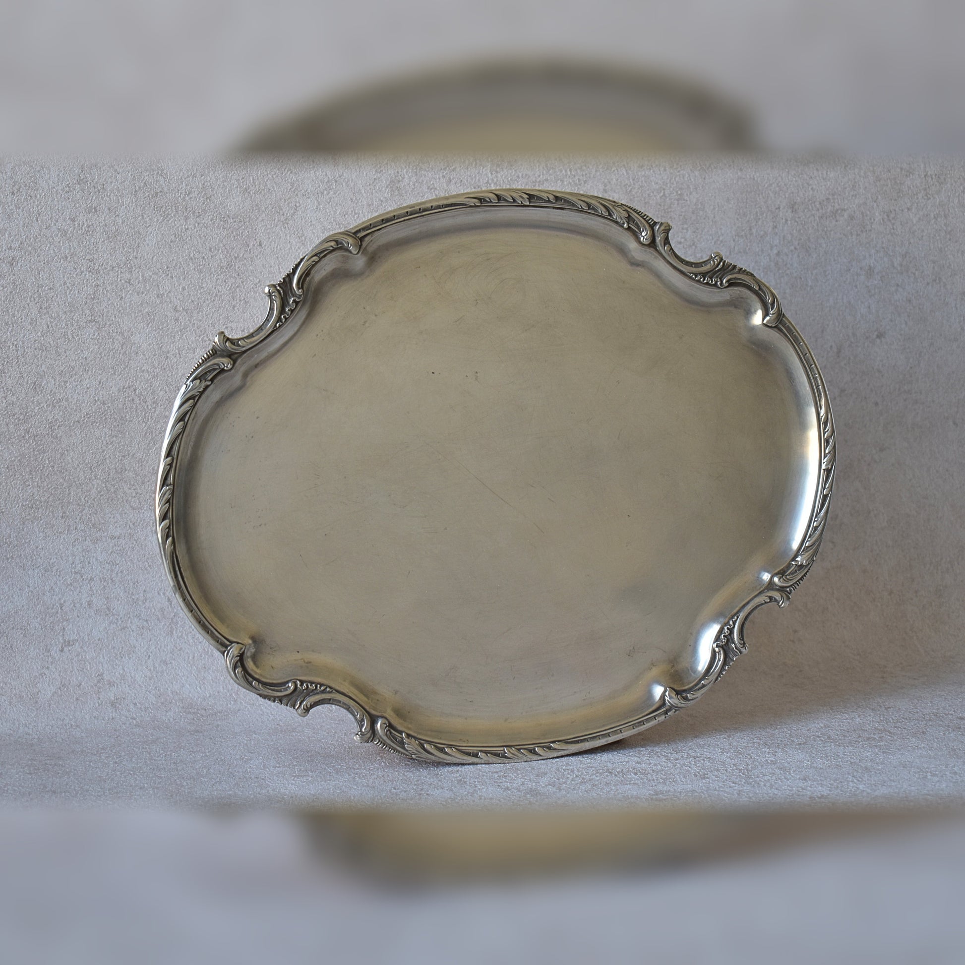 Antique 1900's French Silver Serving Tray