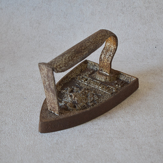 Antique 1900s Flat Metal Iron - Collector's Item