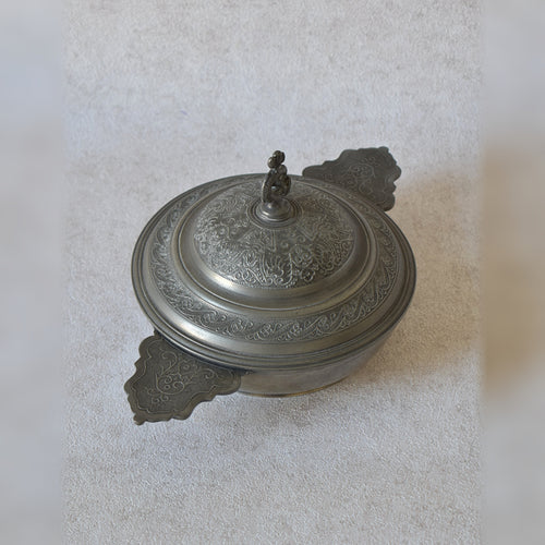 Vintage Pewter Bowl with Handle – Maison Rose (1960s)