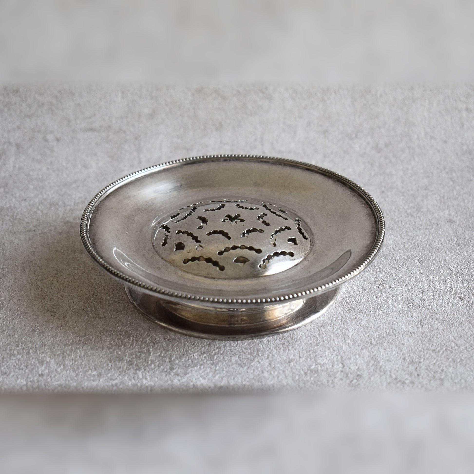 Antique Silver-Plated Butter Serving Plate