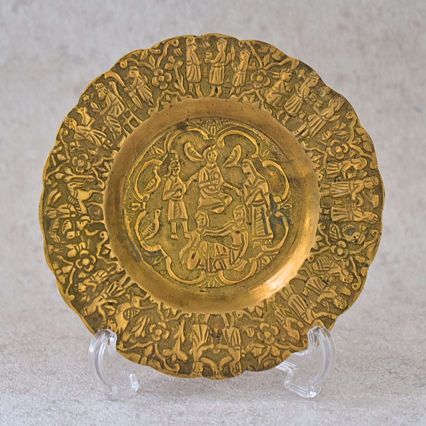 Engraved Brass Islamic Folkloric Plate