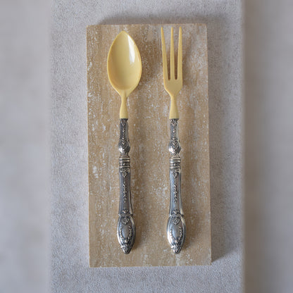Silver & Horn Salad Serving Set