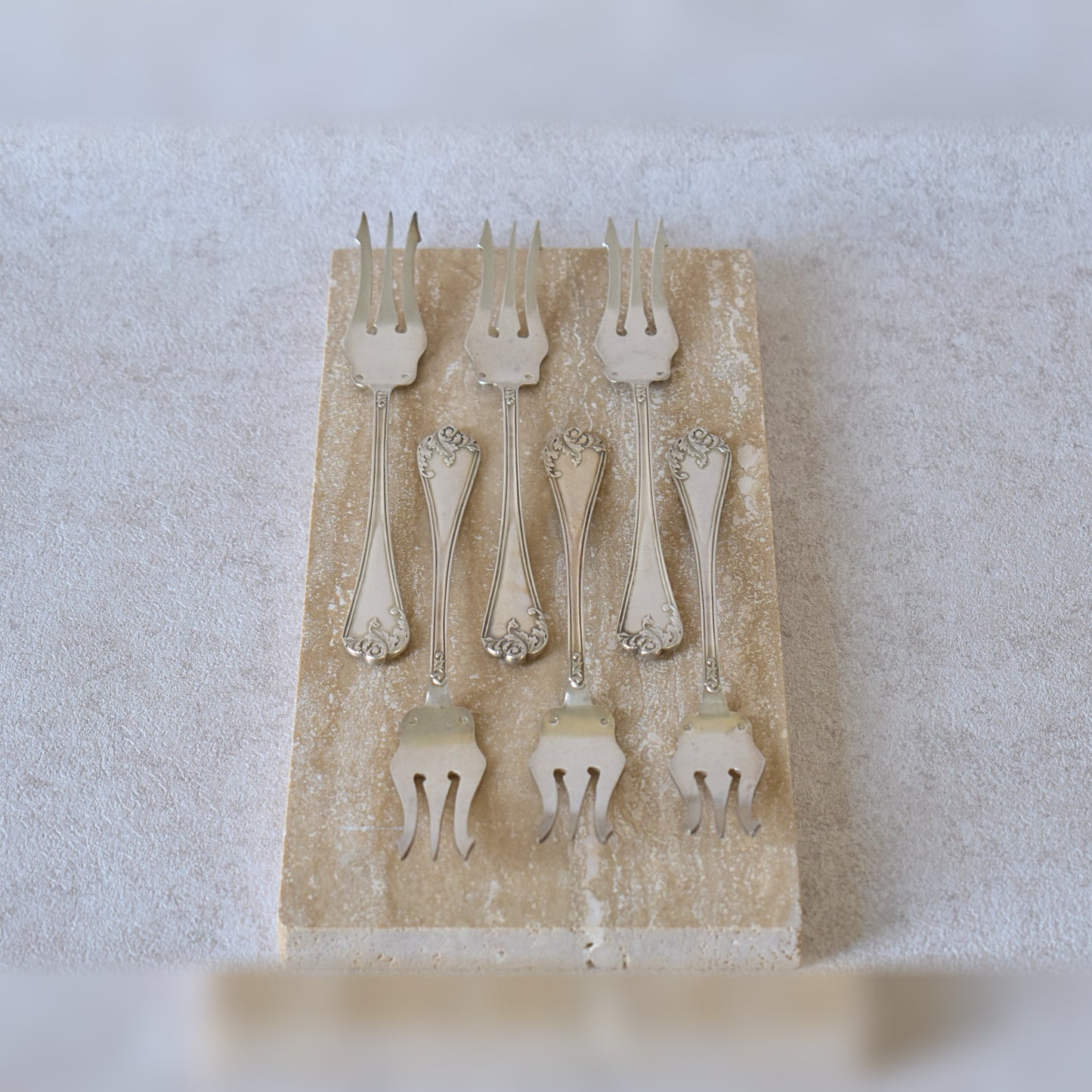 Antique Silver-Plated Pastry Forks, France 1900s