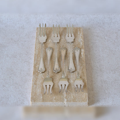 Antique Silver-Plated Pastry Forks, France 1900s