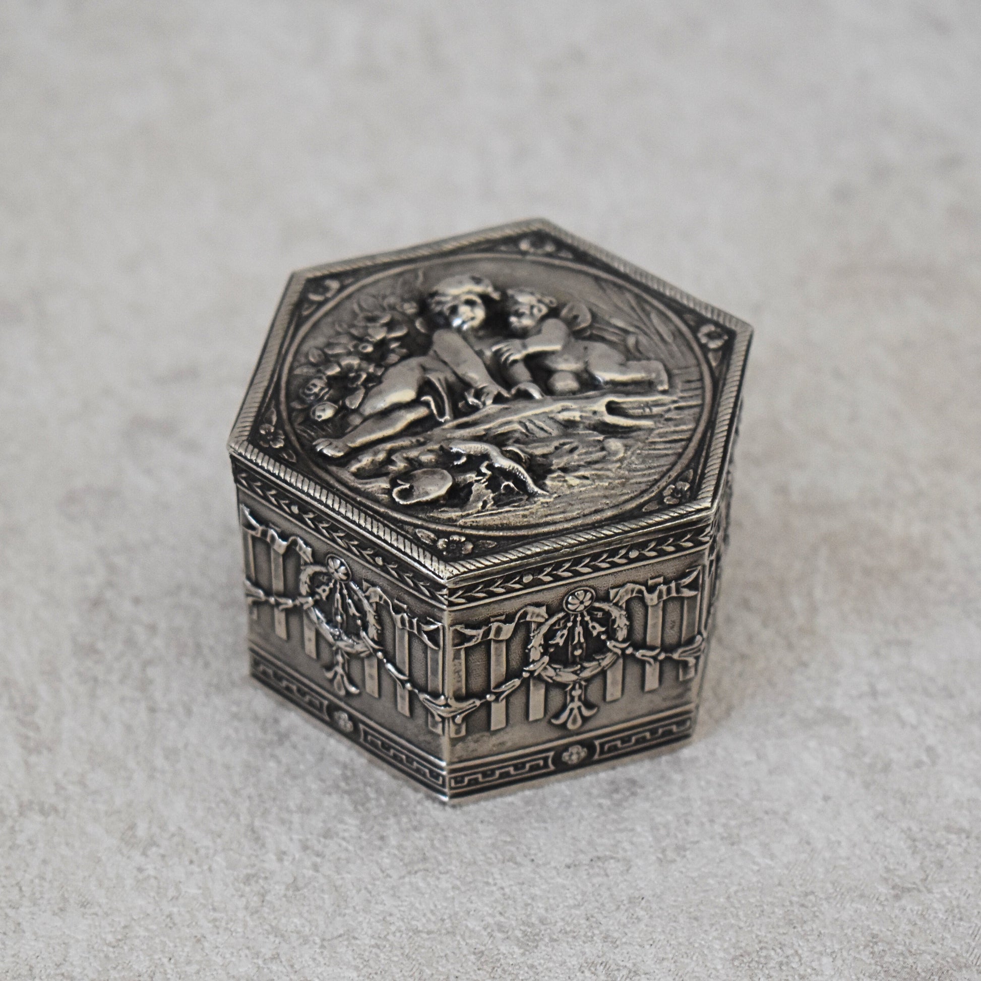 Antique French Silver Jewelry Box, 1800s