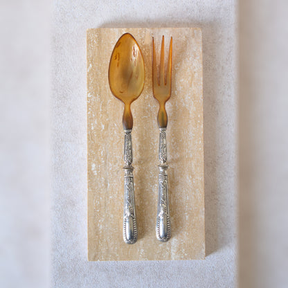 1850 French Salad Set – Minerva Silver & Bone