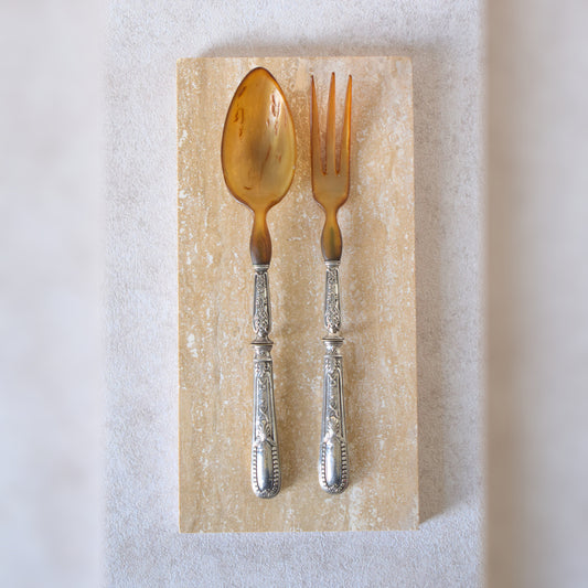 1850 French Salad Set – Minerva Silver & Bone