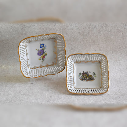 Pair of Vintage Bavaria Porcelain Plates