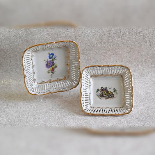 Pair of Vintage Bavaria Porcelain Plates