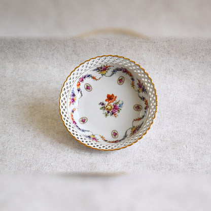 Vintage Schumann Porcelain Bowl – Reticulated Edge 1930s-1940s