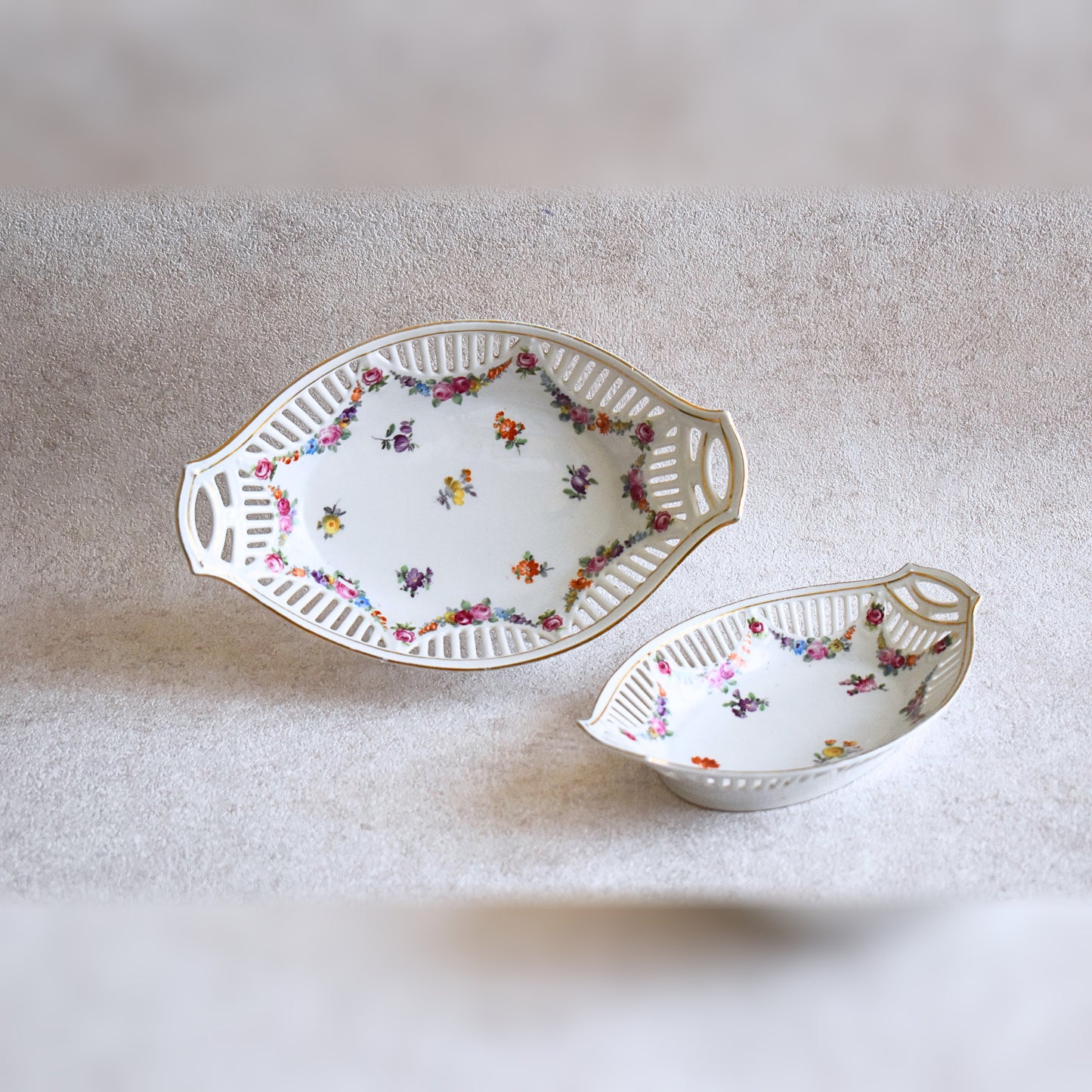 Vintage Bavarian Porcelain Fruit Baskets