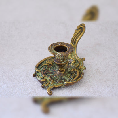 Antique French Bronze Candlestick Holder – Late 1800s