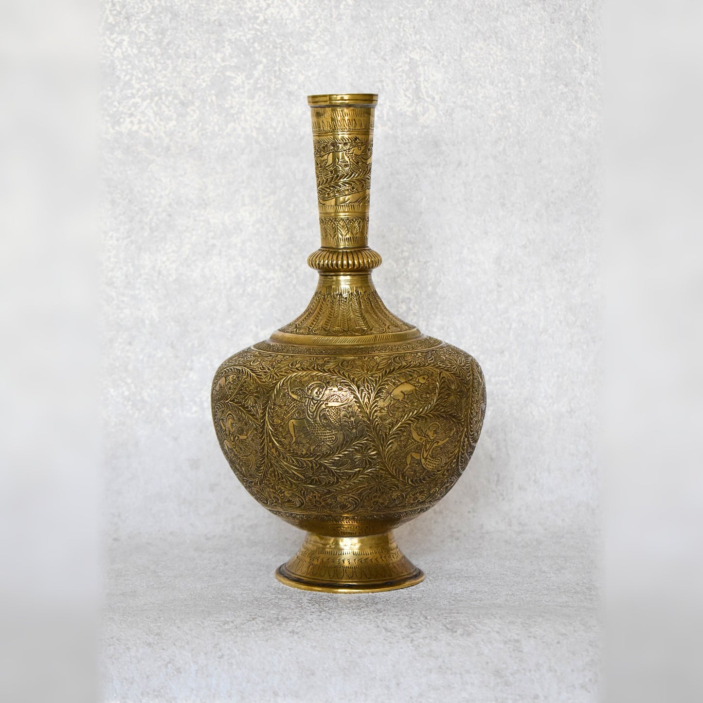 Engraved Brass Surahi – Deccan Region, Late 18th Century