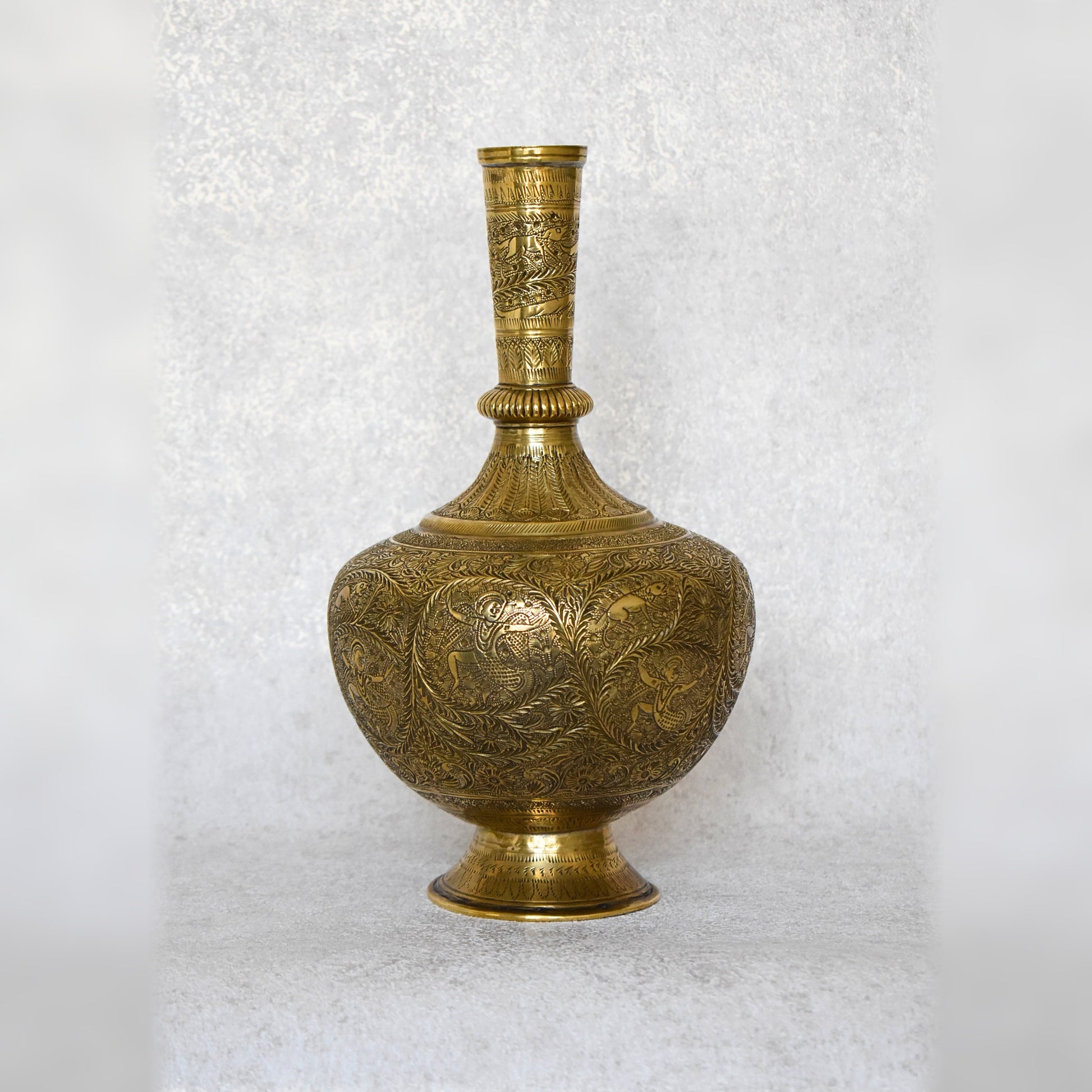 Engraved Brass Surahi – Deccan Region, Late 18th Century