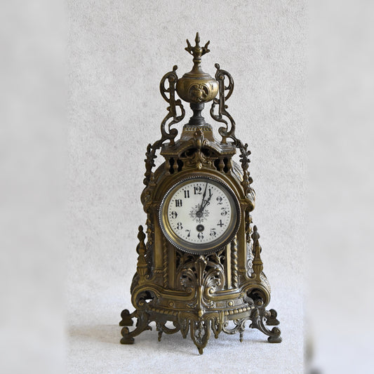 French Louis XV Style Gilt Bronze Mantel Clock by Japy Frères