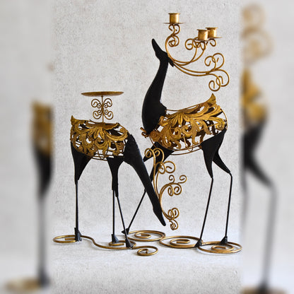 Pair of Decorative Metal Candle Holders